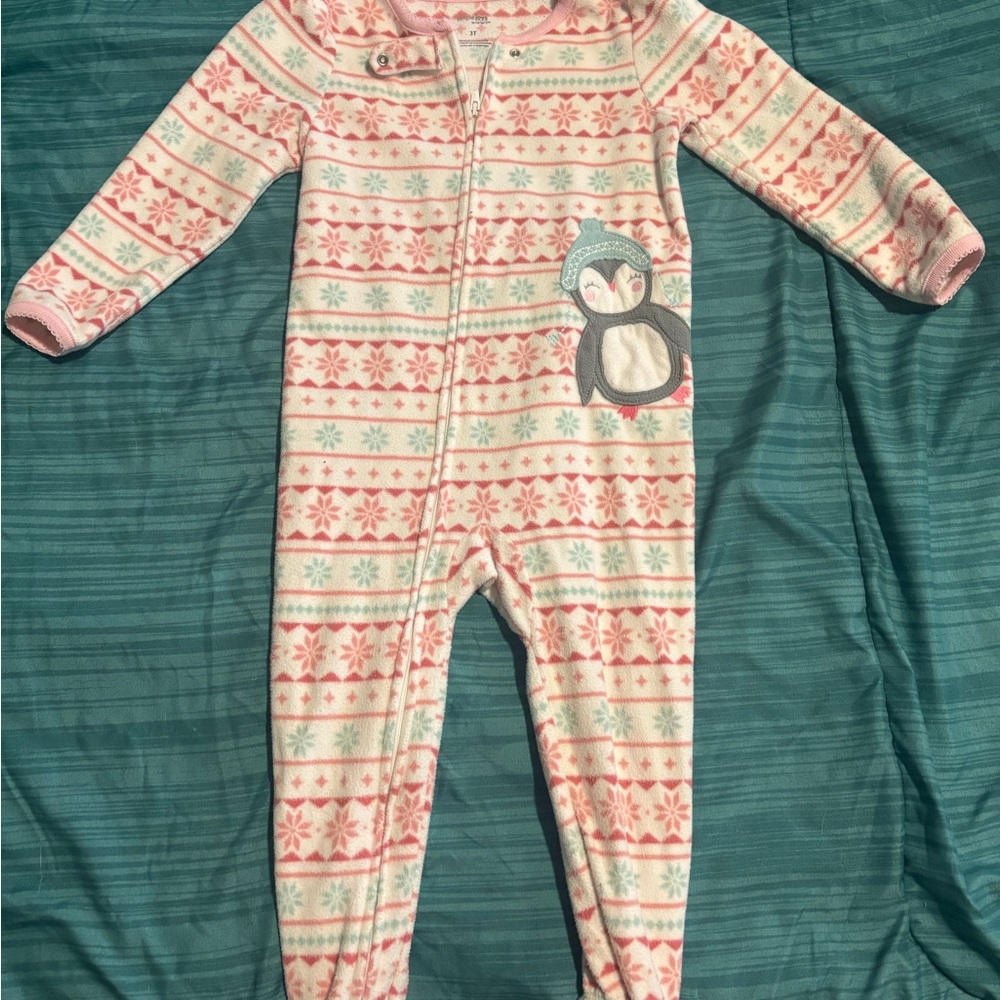 Carter's Pink and White Footie Pajamas with Cozy Design